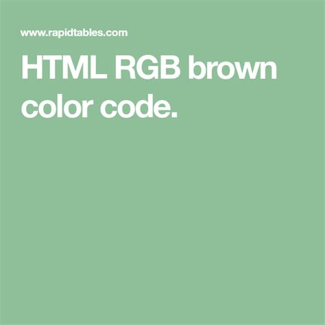 Image result for HTML Background Color Code Brown
