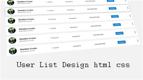 Image result for HTML Templates List Display
