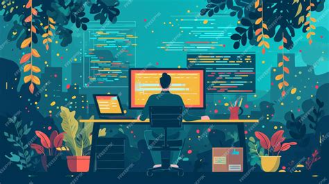 Programmer Doing Coding Image に対する画像結果