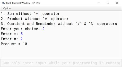 Menu-Driven Program to Input Calculator に対する画像結果