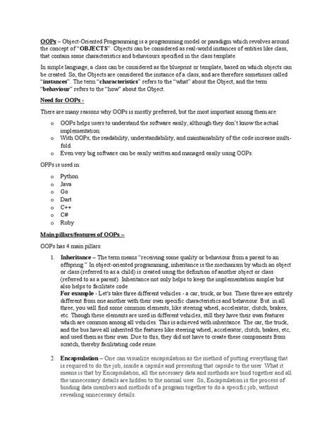 Toradh íomhá ar Object-Oriented Programming Notes