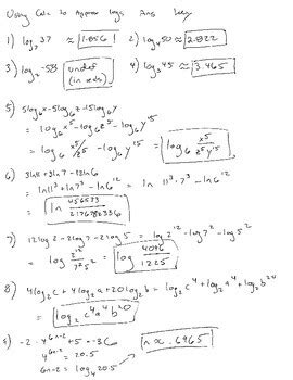Toradh íomhá ar Logarithm Properties Table