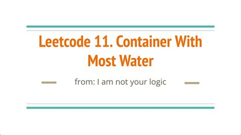 Image result for LeetCode 11