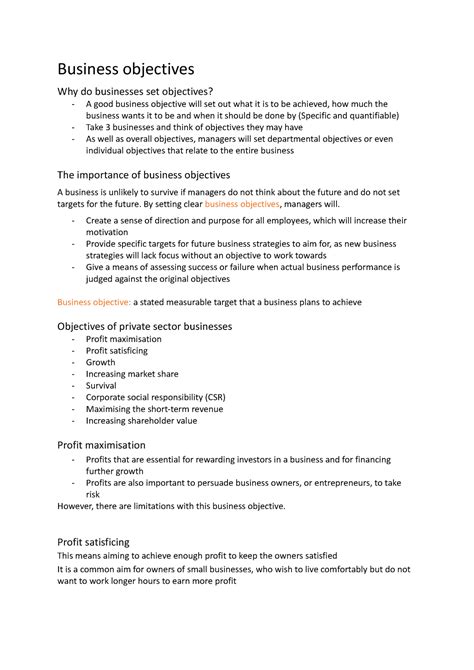 Image result for Business Plan Objectives Section Examples