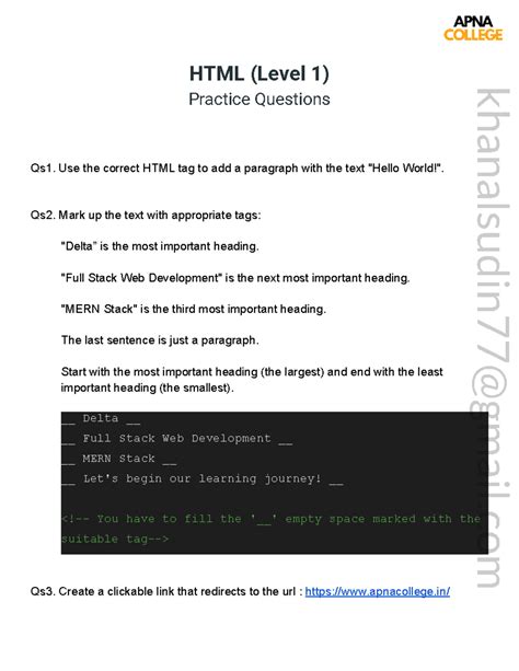 Image result for HTML Program Questions for Practice