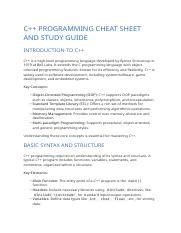 C Programming Cheat Sheet Study Guide に対する画像結果