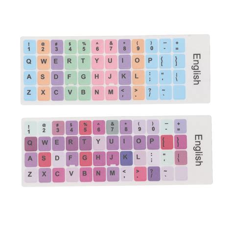 GOWENIC Keyboard Stickers, 2pcs English Colorful Keyboard Stickers ...