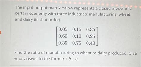 Résultat d’images pour Input Output Matrix Example with Closed