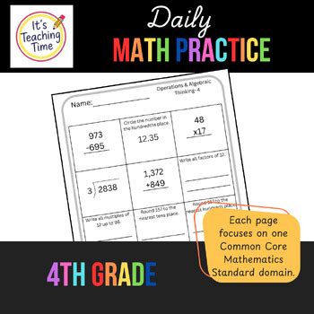 Afbeeldingsresultaten voor Daily Math Practice 4th Grade Answer Key Math Buzz