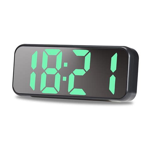 CHAXIN LED Table Clock Temperature Date Display 12/24H Table Mirror ...