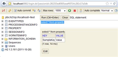 Toradh íomhá ar H2 Database Setup