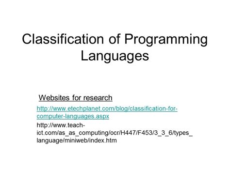 Image result for Programming Languages Classification