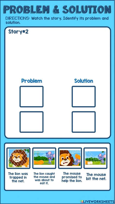 Image result for Problem and Solution Worksheet for Kids