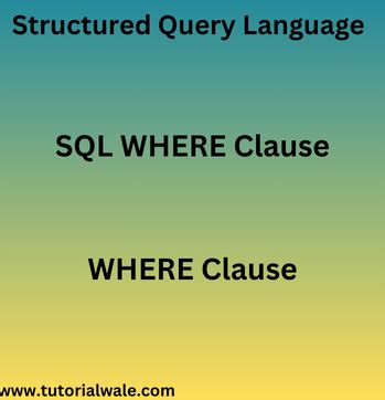 Image result for SQL WHERE Clause
