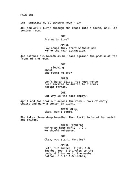 Image result for Script Template Example