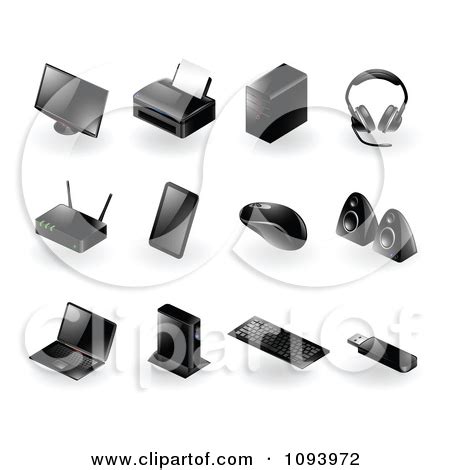 Toradh íomhá ar Computer Peripherals Black Background