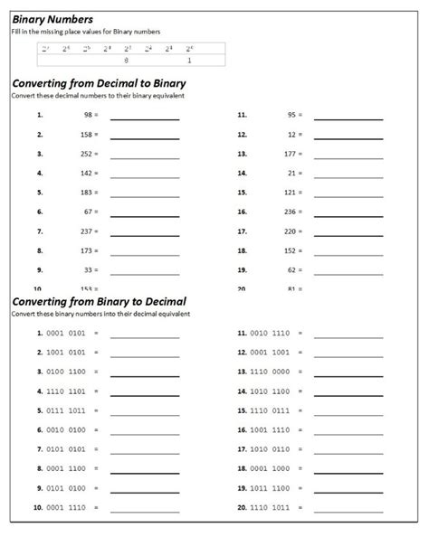 Binary Code Worksheet 8-Bit KS3 に対する画像結果