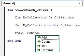 Image result for VBA Collection