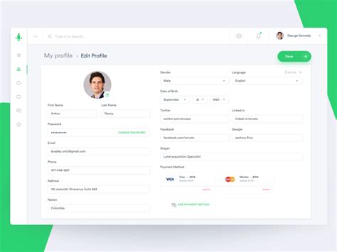 Image result for UI Profile Example