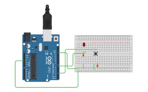 Image result for Push Button LED Arduino Tinkercad