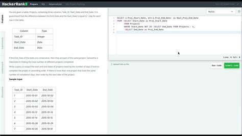 Toradh íomhá ar HackerRank SQL Test