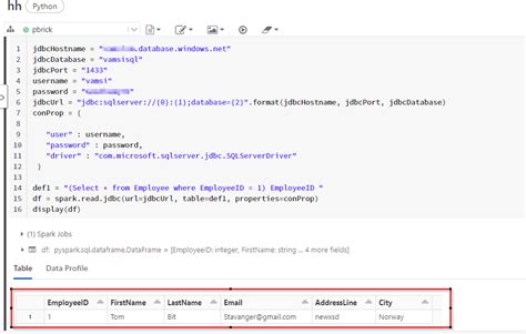 Toradh íomhá ar Spark SQL in Databricks