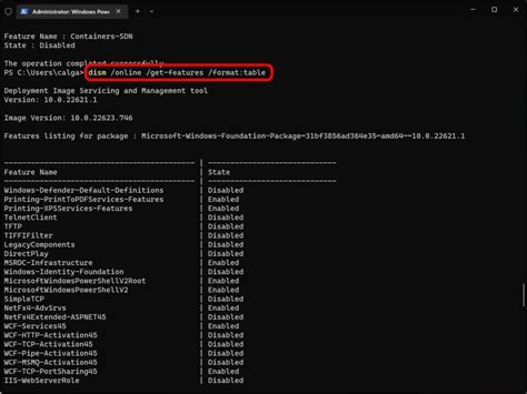 Apps and Features Command Line に対する画像結果