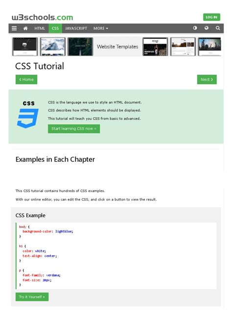 Image result for CSS Tutorial W3Schools