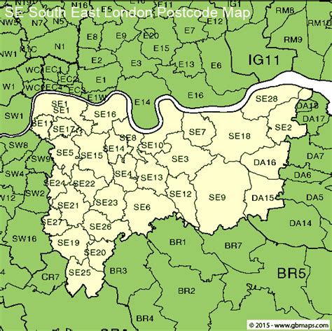Image result for South London Postcode Map