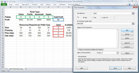 Image result for Excel Solver Minimize Cost Example