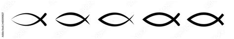 Christian fish symbols. Christian icon set. Christian fish vector icons ...