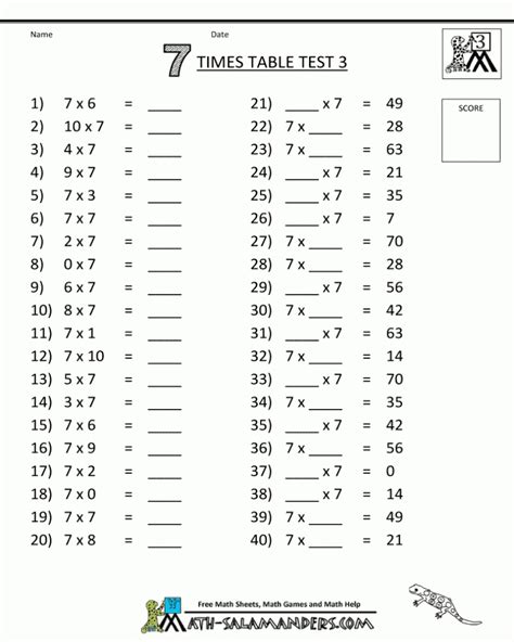 Image result for 3rd Grade Math Test Worksheets