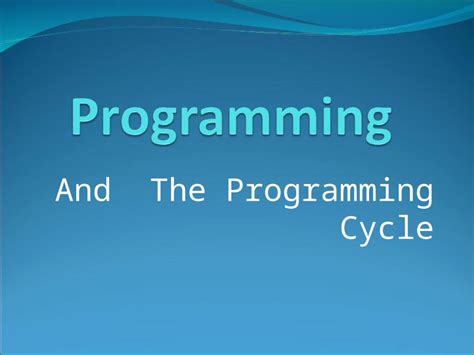Image result for Programming Cycle Book