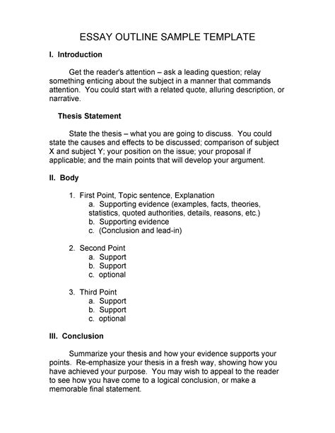 37 Outstanding Essay Outline Templates (Argumentative, Narrative ...