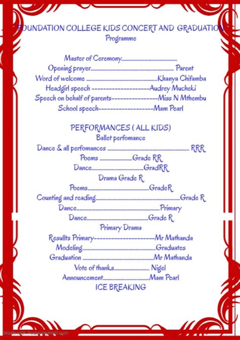 Image result for Program Paper for Events