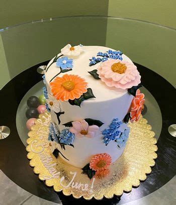 Image result for Simple 2 Layers Cake Spring Flower