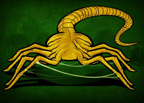 How To Draw A Facehugger, Facehugger Alien, Step by Step, Drawing Guide ...