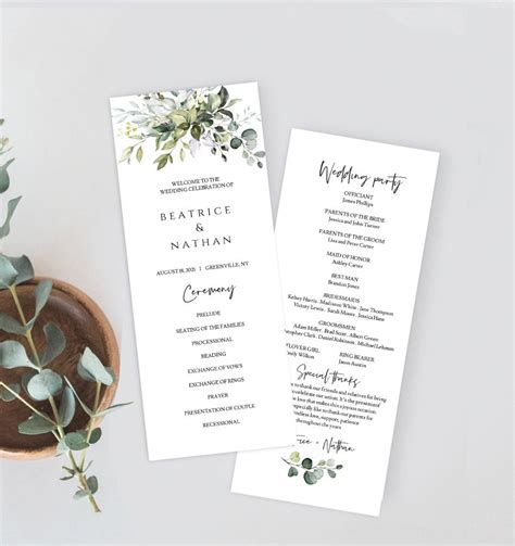 Toradh íomhá ar wedding program examples