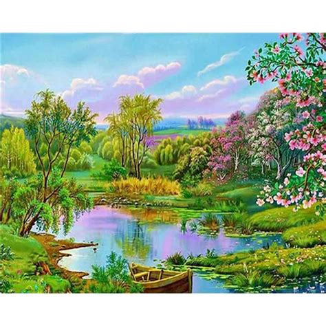 Image result for Spring Landscape Drawing