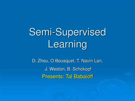 Semi Supervised Learning PPT に対する画像結果