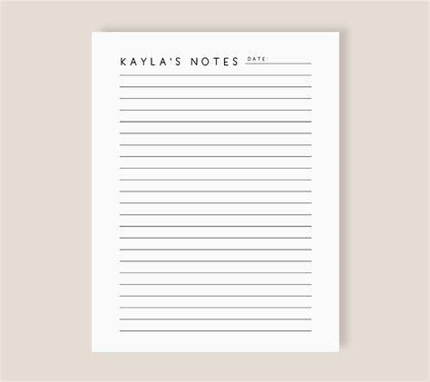 Free Printable Notes Template に対する画像結果