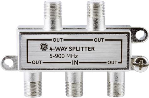 Brandclub - GE 4-Way Coaxial Cable Splitter, 5-900 Mhz Range, RG59 RG6 ...