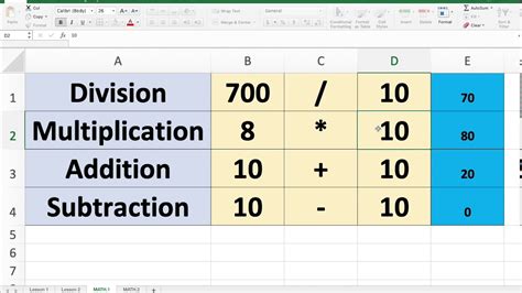 Image result for Excel Math Sheets