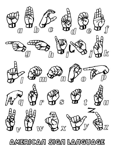 Image result for Printable Image of Sign Language Help