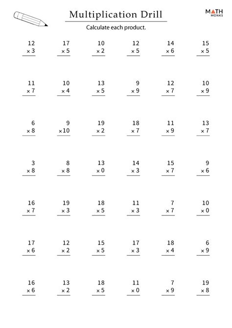 Toradh íomhá ar 4th Grade Math Worksheets 2-Digit Multiplication