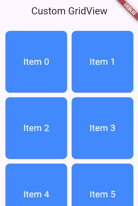Gridview in Flutter Example に対する画像結果