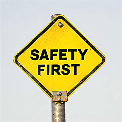 Image result for Safety First Sign Red