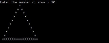 Image result for Hollow Right Angle Pyramid Pattern in C Programming
