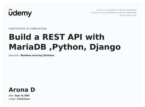 Toradh íomhá ar Build a Rest API with MariaDB Python Django