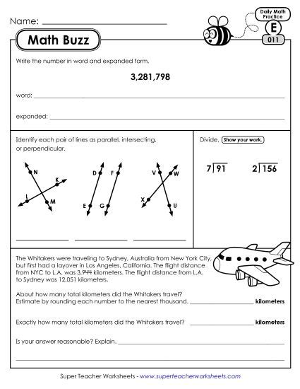 Afbeeldingsresultaten voor Daily Math Practice 4th Grade Answer Key Math Buzz